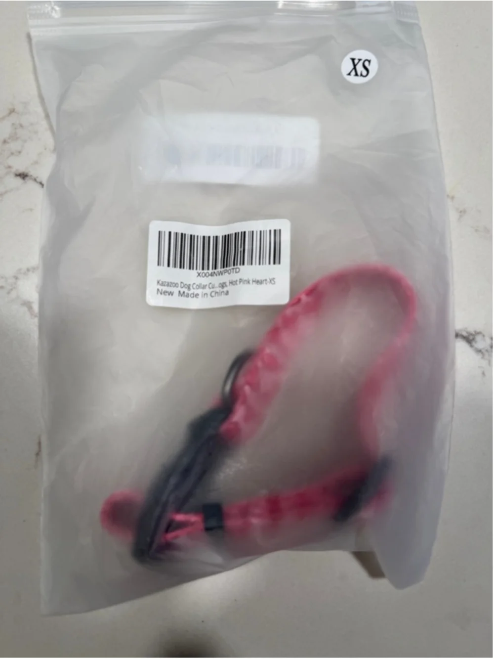 NEW Pink Heart Print Dog Collar Adjustable XS